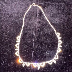 Vintage  Silver reinstone Necklace with Crystal Accents